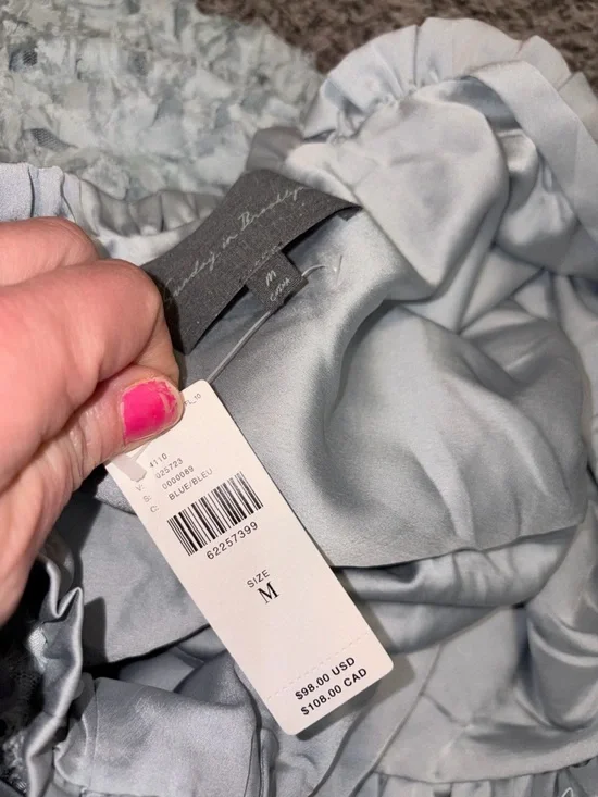 Anthropologie Sunday in Brooklyn Blue Smocked Textured Peplum Tank Size M NWT - Picture 7 of 8